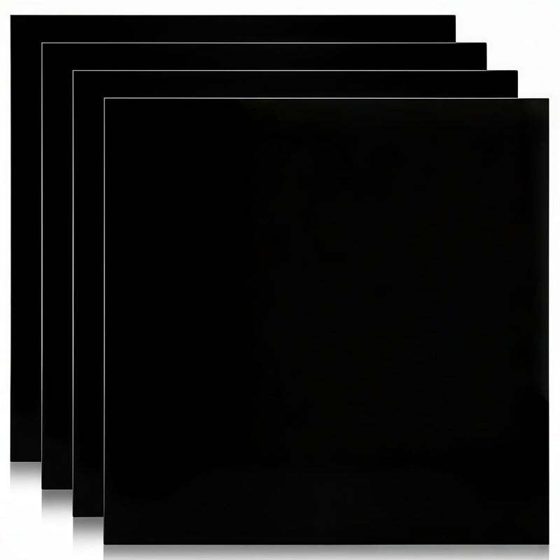 Tlence 4 Pack 12 x 12 x 1/32 (0.03") Inch Anodized Aluminum Sheets, Black 5052 Aluminum Alloy Blanks, 0.8MM Corrosion Resistant Metal Engraving Plate for DIY Crafting, Sign Making, Home Decor - Image 1